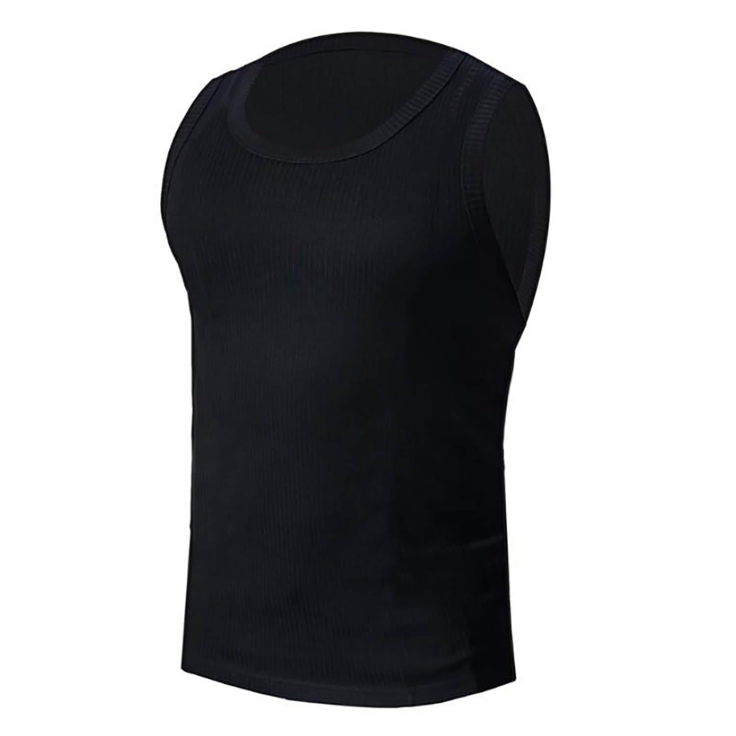 Débardeur côtelé à bretelles larges pour homme, coupe ajustée, sans manches, pour la gym, l'entraînement et les loisirs, maillot de corps basique respirant