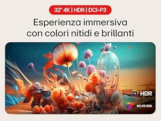 LG 32U721SA Monitor Smart 32" 4K, HDR, webOS con app di streaming, Wi-Fi, Bluetooth, AirPlay, Screen Share, Browser Internet, Speaker Stereo 10W, USB-C (65W), HDMI, Hub USB, Telecomando, Bianco