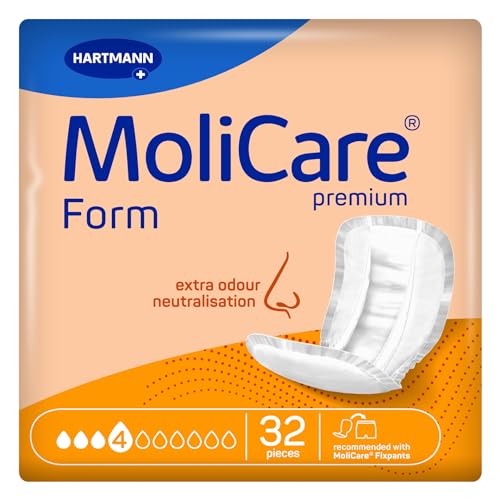 Molicare Premium Form 4 Tropfen, für leichte Inkontinenz: maximale Sicherheit, extra Auslaufschutz und Diskretion für Frauen und Männer, zu verwenden mit MoliCare Premium Fixpants, 32 Stück