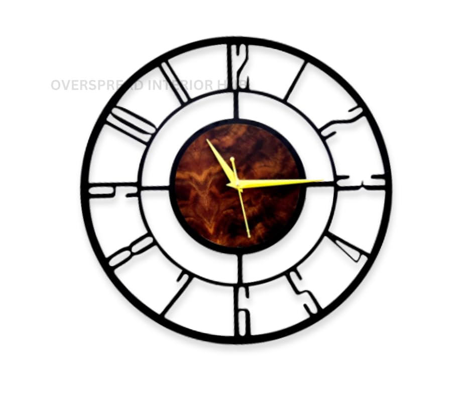 OVERSPREAD INTERIOR HUB Metal Wall Clock for Home| Big Size Modern Decorative Wall Watch for Home Decor(English Number,40 Cm),Multicolor
