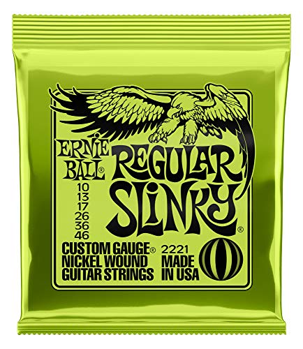 Ernie Ball 2221 Regular Slinky Lot de 5 cordes pour guitare électrique - Les Beatles, Paul McCartney, John Lennon, RIngo Starr, George Harrison Ernie Ball 2221 Regular Slinky Lot de 5 cordes pour guitare électrique