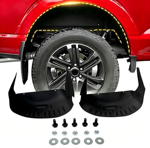 LYJDHCG Rear Wheel Well Liners for 2021-2026 Ford F150 Accessories Tire Inner Fender Liners Heavy-Duty No Drilling Wheel Well Guards for 2026 Ford F-150 Accessories (2PCS Not for Raptor/Raptor R)
