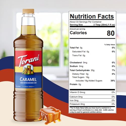 Image of Torani Caramel Syrup 1L with Pump - Lattes, Frappes & Cocktails