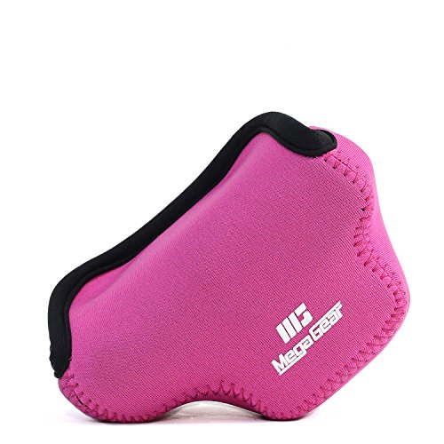 MegaGear Funda Ultraligera de Neopreno para cámara Nikon 1 J4, Nikon 1 J5 de 10 a 30 mm, Color Rosa