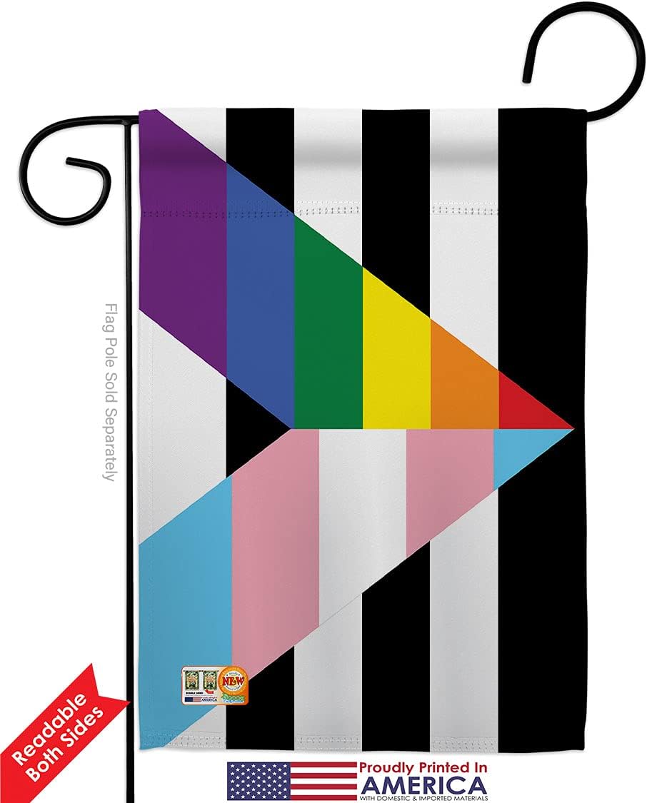 Gay Trans Straight Ally Garden Flag - Pack Support Pride Rainbow Love LGBT Bisexual Pansexual Transgender USA Applique - House Decoration Banner Small Yard Gift Double-Sided Made in 13 X 18.5