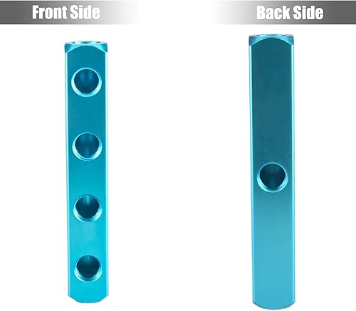 Miniatura 8 de Colector de aire, Colector de compresor de aire de 2 vías y 5 puertos, Divisor de bloque de colector en línea de manguera de aire de aluminio,