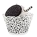 Cupcake Wrappers 100pcs/pack Creamy White Lace Cupcake Liners Laser cut Cupcake Papers cupcake cups Muffin cups for Wedding/Birthday Party Decoration