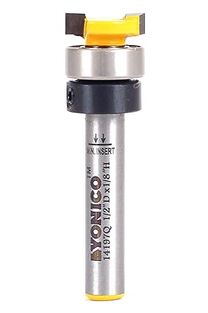 YONICO Flush Trim Router Bit 1/2-Inch Diameter 1/4-Inch Shank 14197q