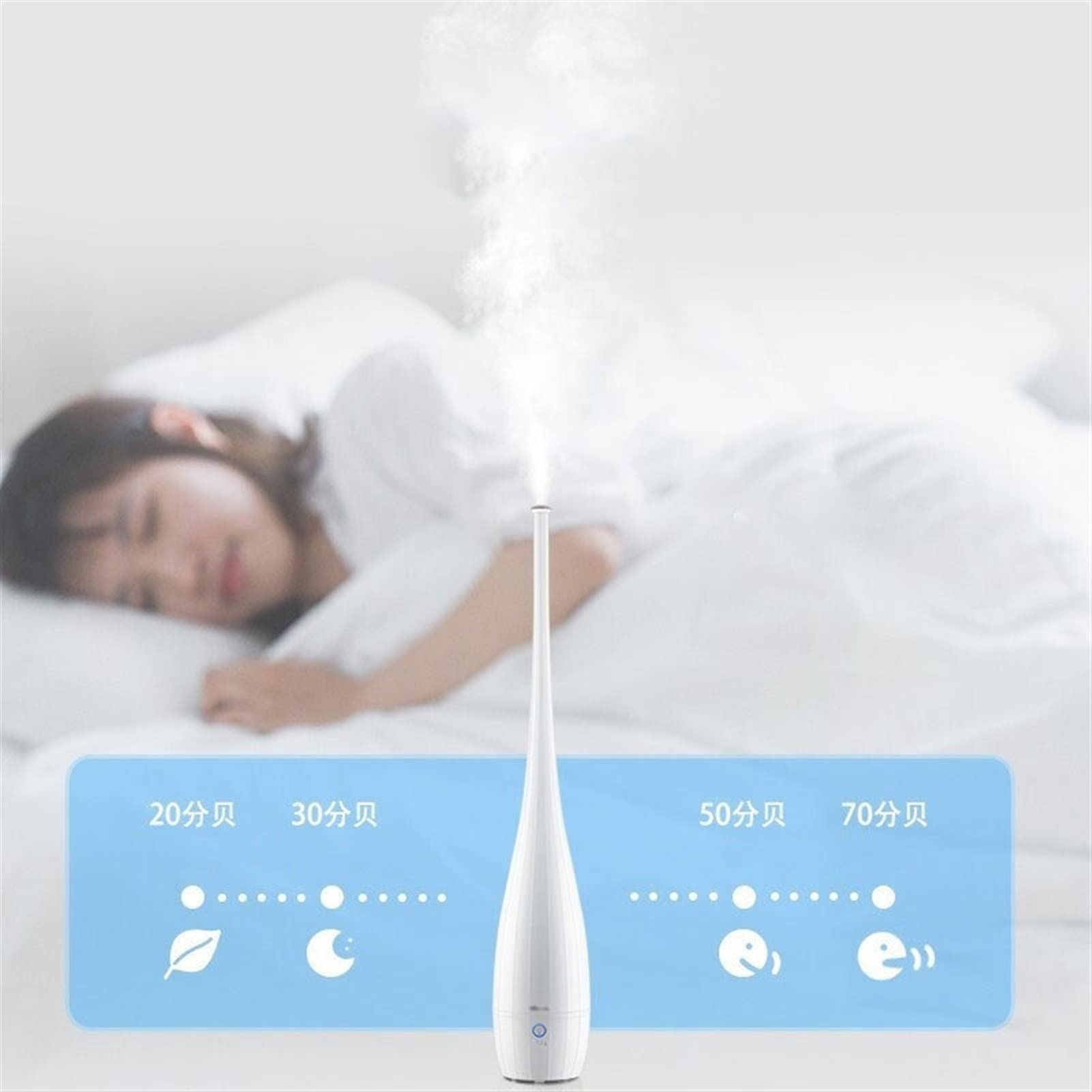 Umidificatore Umidificatore per Camera da Letto Domestico Umidificatore ad Alta capacità da 4 Litri Umidificatore da Pavimento Muto Diffusore di Olio, Spegnimento Automatico, Controllo tramite Manopol