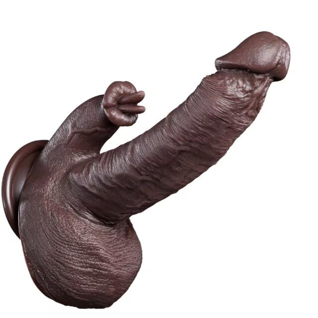 Thrusting Dildo Vibrator Sex Toys - 5-in-1 Silicone Suction Cup Black Dildo with 10 Thrusting, 10 Vibration & Heating Licking Modes, Remote Control Vibrator for Women and Men, Realistic Sex Toy