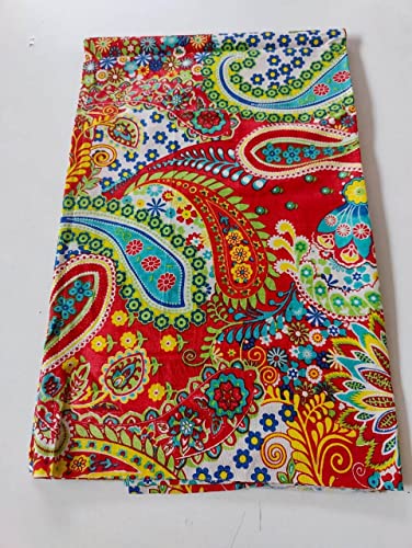 Image of Floral Printed Cotton Fabric Cloth Hand Block Print Fabric Women Material Running Jaipuri Hand Block Printed Women Dress Material Kurtis Natural 44 inch Inches Width 2.5 Meter (Pattern 26)