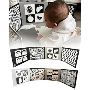 Samuel Sensory Board for Babies – Supersized Black and White Baby Cards for Developmental Newborn Tummy Time Toys – 100cm Newborn Black & White Toys for 0-3 Months & Older – Thick Stand Up Board No. 2