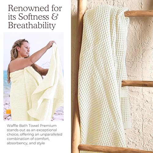 Image of Bath Towel |Cotton Waffle Weave,28X55 inches Bath Towel for Highly Absorbent, Quick Dry and Durable and Softer Touch for Both Men and Women - Pack of 1 (Cream)