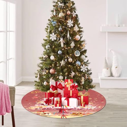 BSITSSS Mehrfarbig Weihnachtsbaum Rock, Weihnachtsbaum Decke 90cm, Große Weihnachtsbaumrock Weihnachtsbaumdecke Rund Tannenbaumdecke Christbaumdecke, Christmas Tree Skirt WeihnachtsbaumDeko