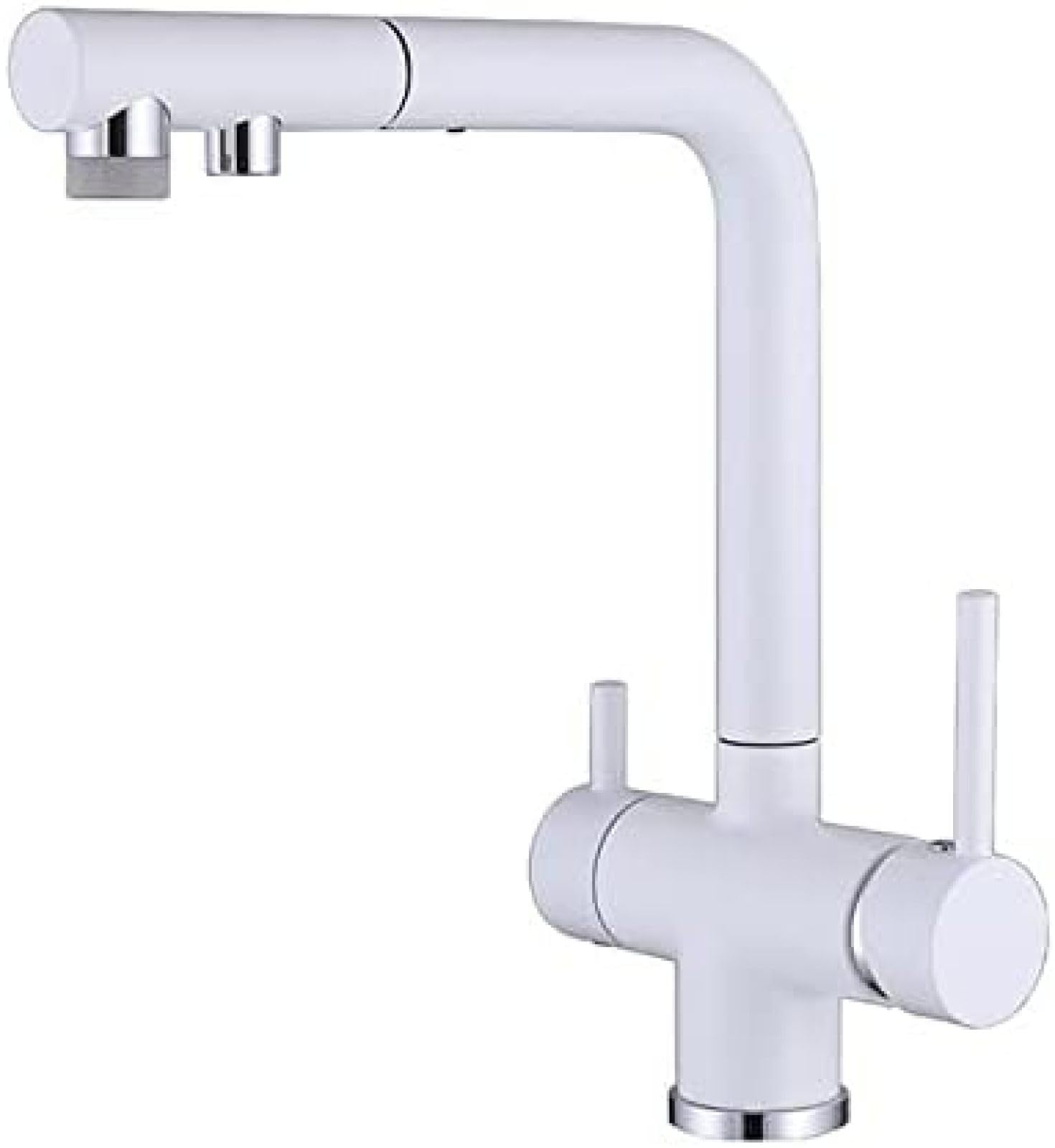 Faucet 3 Way Brass With Pull Out Spray Multifunction Kitchen Water Purifier Faucet Brushed C - View #10