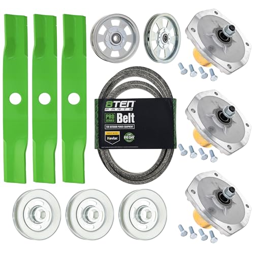 8TEN Deck Rebuild Kit Blade Spindle Belt Idler for Kubota RCK48P-400Z Z412 48-inch K5583-34340 K5579-34510 K5591-34580