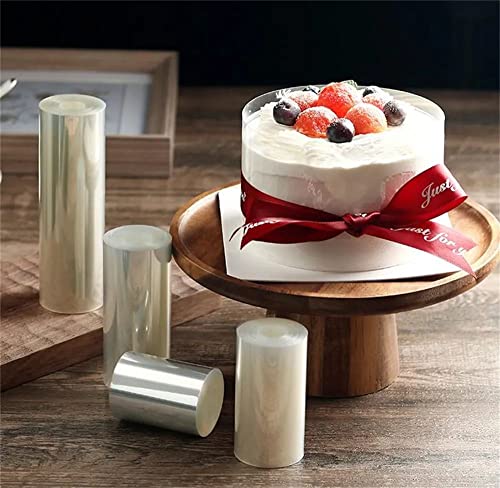 Image of Cake Decor Clear Acetate Cake Collar Roll 8cm x 10m - Food Grade PET Transparent Cake Strip for Mousse Cake, Chocolate Decoration, Baking & Pastry Tools - Professional Cake Decorating Collar Sheet
