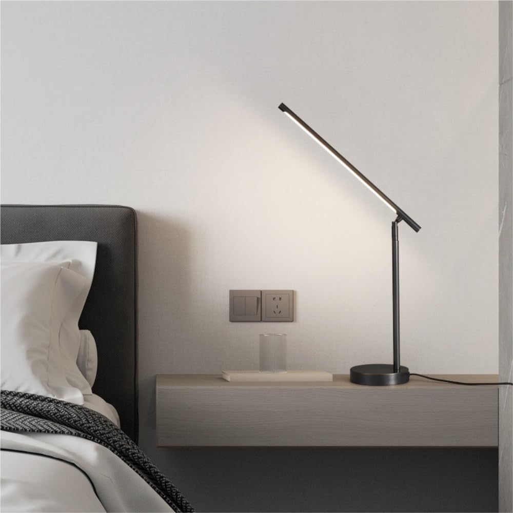 Lampada da tavolo nordica in ottone, lampada da comodino | Stile nordico, ottone massiccio, minimalista, controllo tramite pulsanti, uso scrivania(Copper)