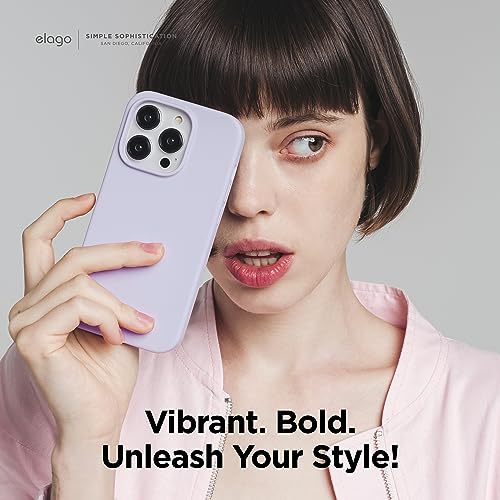 Image of elago Compatible with iPhone 15 Pro Case, Liquid Silicone Case, Full Body Protective Cover, Shockproof, Slim Phone Case, Anti-Scratch Soft Microfiber Lining, 6.1 inch (Purple)