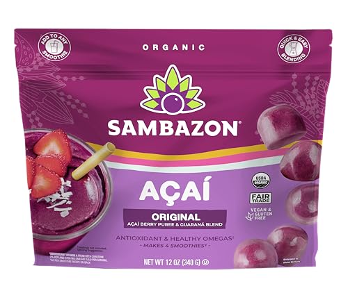 Sambazon 0818411001802 Organic Acai Berry Puree And Guarana Smoothie Cubes cover