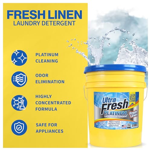 Image of Ultra Fresh Platinum Laundry Detergent, 640 Loads, 5 Gallon, Fresh Linen | Liquid Washing Soap for All Machine Types Including HE, Household Cleaning for Clothing, Fabric and Everyday Laundry