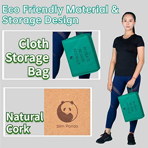 Slim Panda Sturdy Cork Yoga Blocks 2 Pack, Wooden Yoga Brick Exercise Block Non-Slip Eco Yoga Block to Support and Deepen Poses for Yoga, Pilates, Meditation, 9\'\' x 6\'\' x 3\'\' - Thumbnail 7