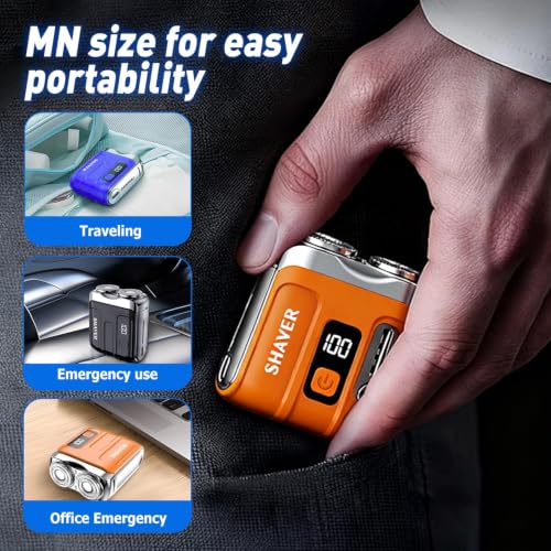 Image of Portable Mini Mens Electric Shaver Compact Dual Head Shaver, Black | 2026 New Mini Electric Razor Compact Dual Head Shaver, Portable Electric Shaver for Men