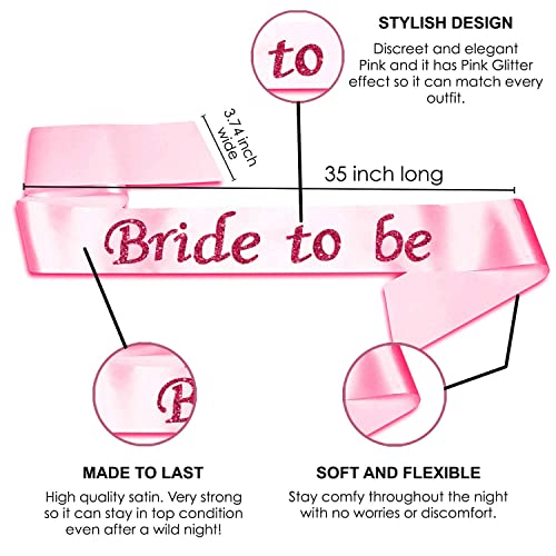 Image of Party Propz Pink Bride to Be Decoration- 37 Pcs Bride to Be Decoration Set Combo | Bachelorette Party Decorations | Bride to Be Banner | Bachelorette Party Props, Bride to Be Sash | Bride to Be Props