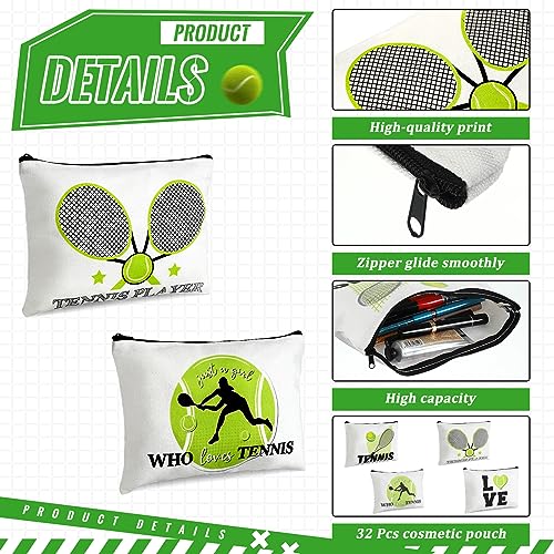 Sadnyy 32 Pcs Tennis Gifts Makeup Bag Zipper Portable Storage Cosmetics Case Inspirational Cosmetic Bags Travel Pouches Tennis Accessories for Women Lovers Players Coach Friend Sister3