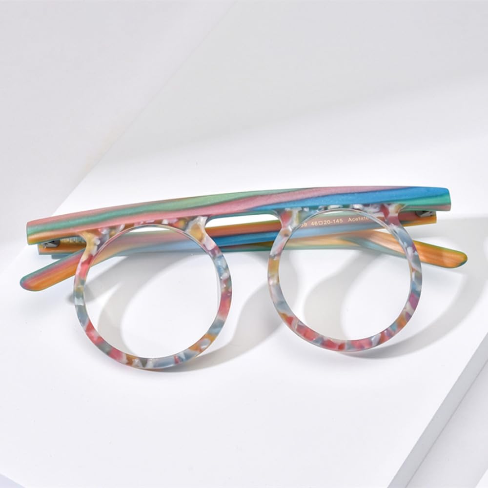 MUTYNE Occhiali da vista in acetato opaco Montatura da uomo Occhiali da vista rotondi moda Occhiali da vista da donna