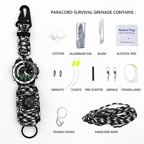 Digital Survival Sport Watch - Waterproof Emergency Military Dual Dial Watch Adjustable 5 Time Patterns Multifunctional 3 Interchangable Wristband Bracelet Watch with Survival Gear - Thumbnail 3