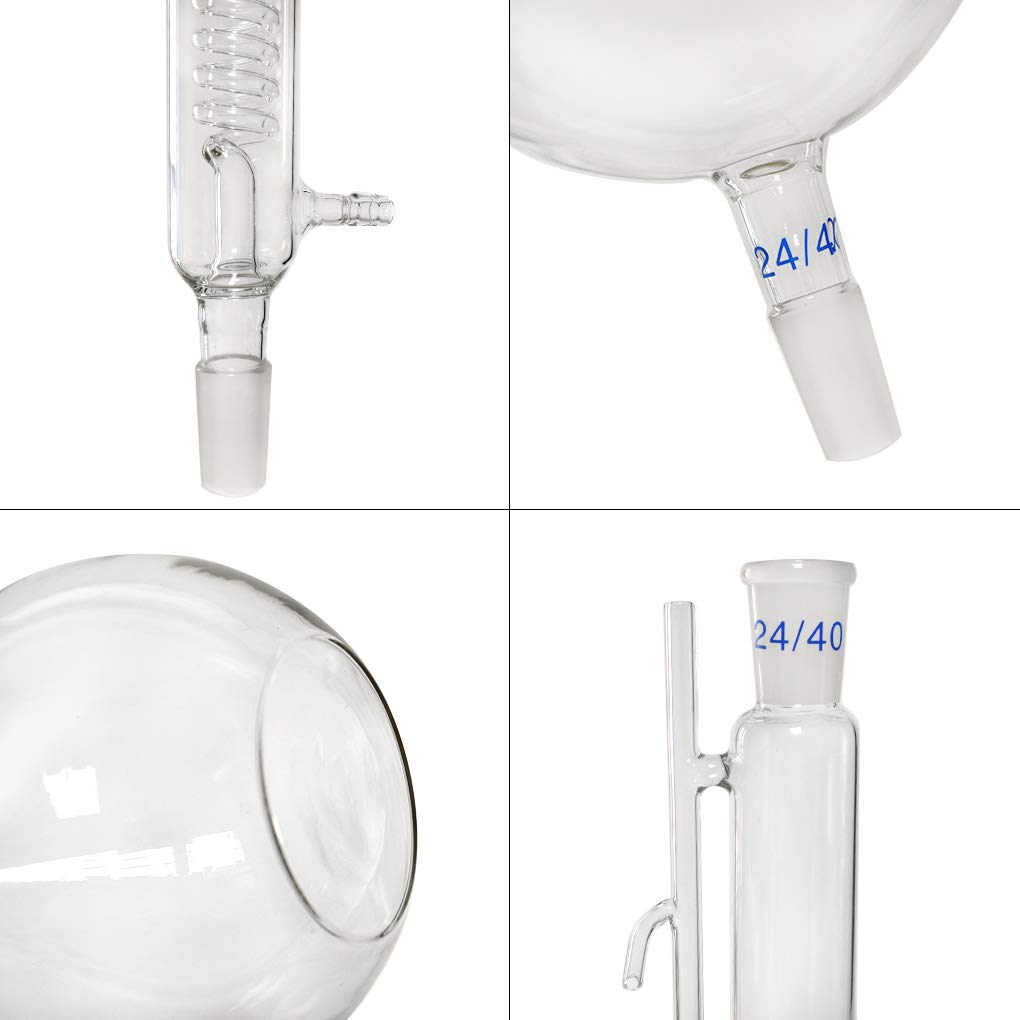 Aparato destilación aceites esenciales 2000 ml cristalería laboratorio destilador agua vapor embudo separación estufa caliente