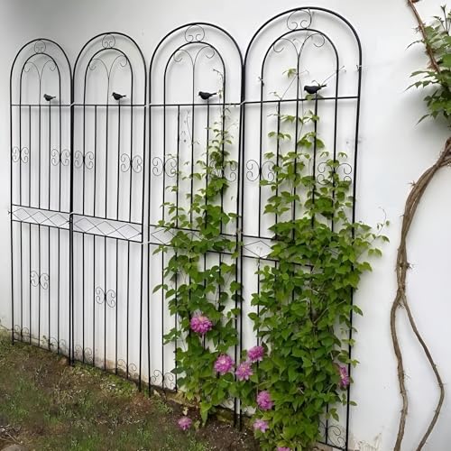 Metall-Garten-Rankgitter für Kletterpflanzen, 120 cm, 150 cm, 180 cm, 200 cm, dekorative Stütze für Zucchini, Tomaten, Blumen, Outdoor-Sichtschutz und Zaun