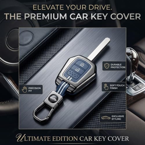 Image of Car Key Cover Compatible with Honda City, I-Vtec, I-VTEC, Amaze, WRV, CRV, Jazz Etc 2-Button Smart Key