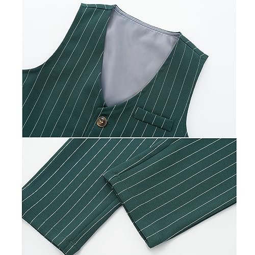 Image of Kimocat Boys 3Pcs Clothing Sets Elegant Long Sleeve Shirts + Vest with Flower+Pants Party Suit