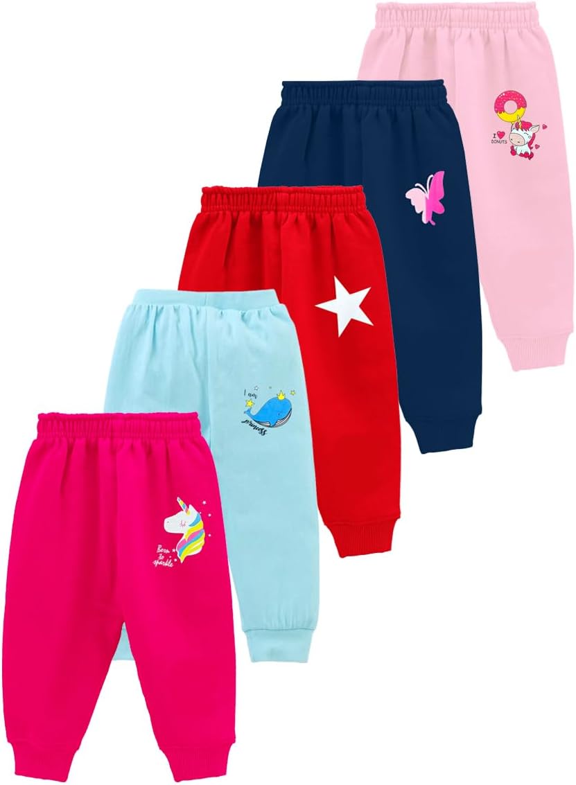 KuchipooRegular Fit Baby Girls Pajamas - Pack Of 5 (Multicolor, 6-7 Years, Paj-134, Cotton Blend, Legging)