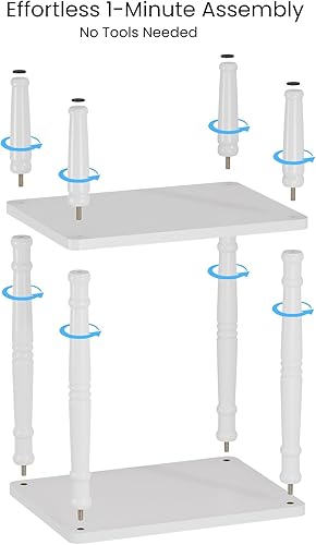 Miniatura 8 de LUCKNOCK Mesa auxiliar pequeña para espacios pequeños, mesa auxiliar vintage, mesa auxiliar estrecha con almacenamiento, mesita de noche delgada