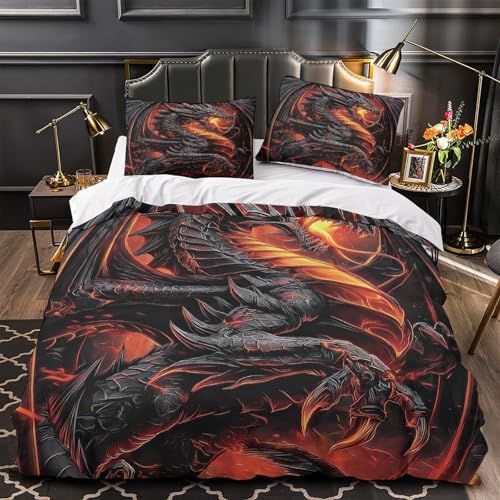 Parure de lit microfibre haut de gamme imprimé dragon 3D - 2