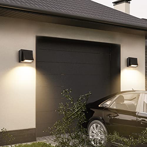 Applique da Parete LED Esterno Interno-2 Pezzi, IP65 Lampada da Parete Moderno, 5W Luce Calda 3000K Nero Applique da Esterno per Giardino Portico Garage Patio Camera da letto Soggiorno - Illuminazione - Immagine 2