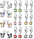 10 Pairs Butterfly Dangle Earrings for Women Fashion- Butterfly Earrings Leverback Earrings for womens Earrings Set -Cube Crystal Earrings Pack for Teens -Dainty Earrings Cute Earrings for Teen Girls