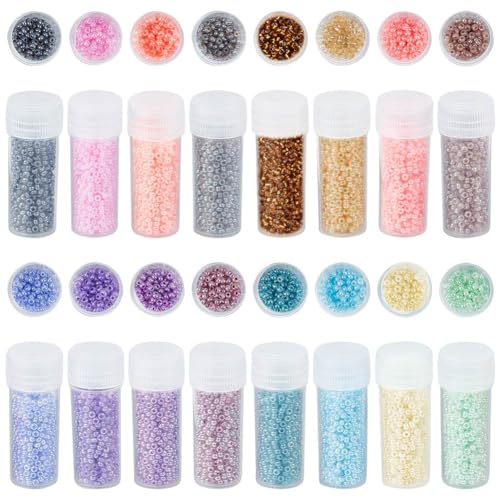 SUNNYCLUE 80G 12/0 Glass Seed Beads 2mm Bulk Imitation Jade Mini Craft Opaque Round Spacer Beads for Jewelry Making DIY Friendship Bracelets Necklace Earrings