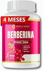 Berberina Premium Pura 120 Cápsulas 500mg [4 Meses de Duração]