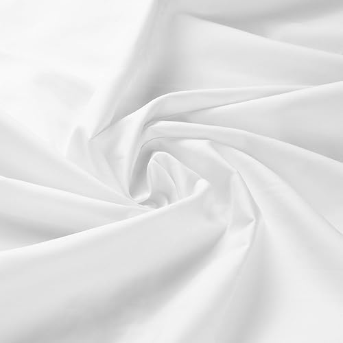 2 Yard White Cotton Fabric by The Yard 57 Inch Wide 3.7 OZ Light Weight Broadcloth