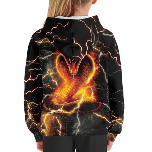 Image of WELLFLYHOM Boys Hooded Sweatshirts Hoodie Pullover Cool Graphic Crewneck Blouses Size 6-16