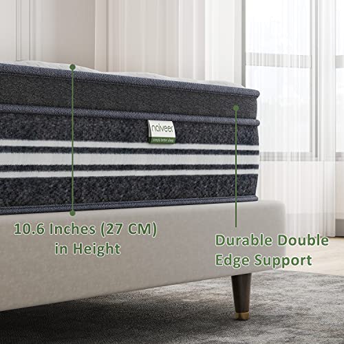 Naiveer King Mattress 10 Inch, Memory Foam Hybrid Mattress, King Size Mattress In A Box, Individually Wrapped Coils, Certipur-Us Certified, Medium Firm Mattress For Back Pain & Pressure Relieve #TOP4