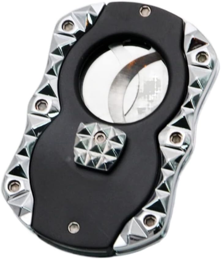 TOEWOE Cigar Cutter Guillotine, Stainless Steel Double Blade Guillotine, Portable Cigar Cutters, Cigar Accessories, Gifts for Father and Boyfriend (Color : Black)