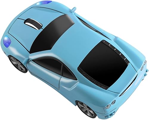Miniatura 3 de Ratón inalámbrico de 2.4 GHz Cool 3D Car Shape Ratones ópticos ergonómicos con receptor USB para PC portátil Computadora (azul)