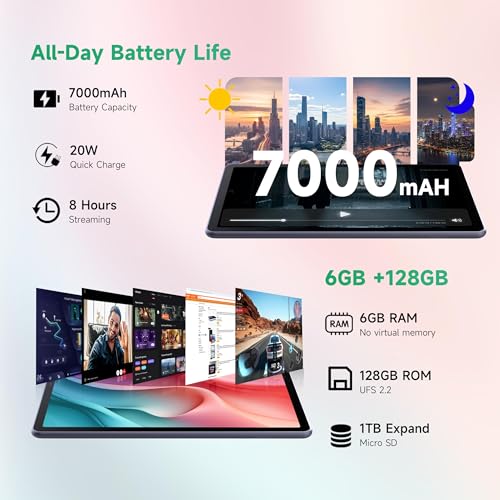 Image of LincPlus T3 Tablet 10.4inchs Tablets Computer Android 2K Screen,MediaTek Helio G99, 6GB RAM + 128GB ROM + Expand, 8+13MP Dual Camera, 7000mAh, WiFi, GPS (T3-6G)