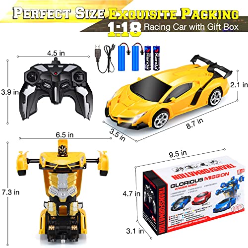 Remote Control Car Toys - Transforming Rc Cars For Kids & Boys Toys - One Button Transformation And 360 Degree Rotating Drifting - Gifts For Boys And Girls #TOP5
