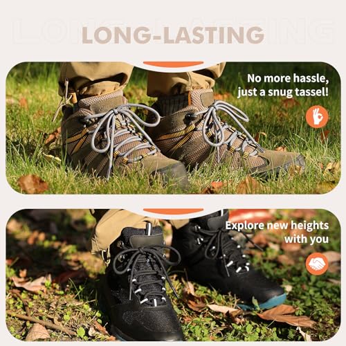 Image of Stepace 2 Pairs Round Heavy Duty Boot Laces for Hiking and Work Boots